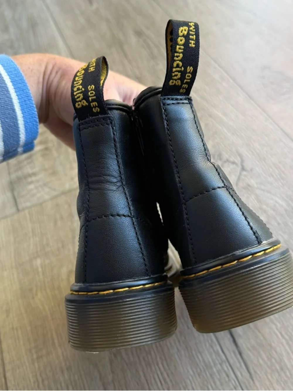 Doc Martens 13C girls combat boots black leather lace up 15382